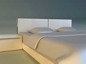 bed white leather 3D Model