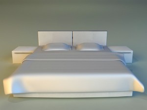 bed white leather 3D Model