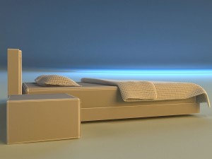 bed white leather 3D Model