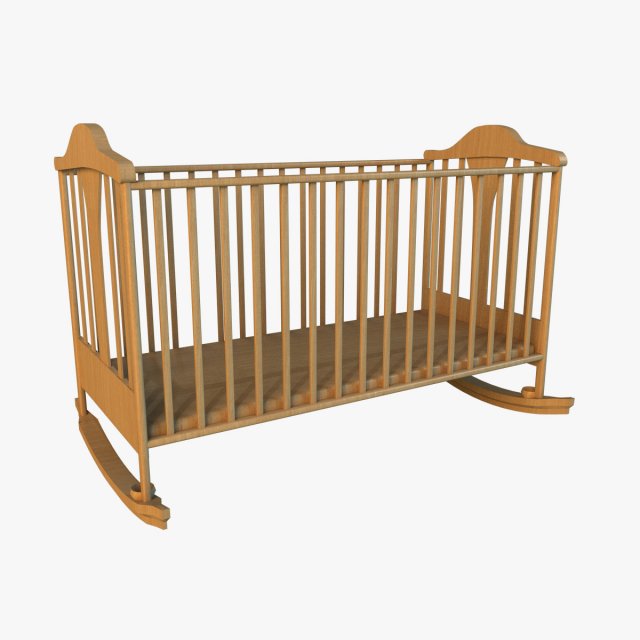 cot baby bed 3D Model .c4d .max .obj .3ds .fbx .stl .blend