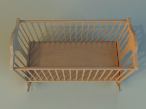 cot baby bed 3D Model