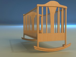 cot baby bed 3D Model