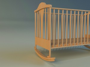 cot baby bed 3D Model