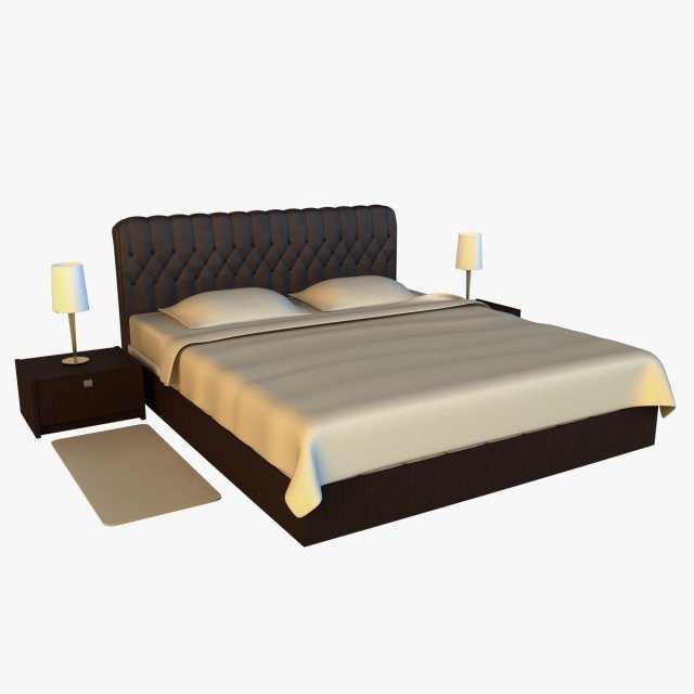bed with a leather base Model 3D .c4d .max .obj .3ds .fbx .stl .blend 