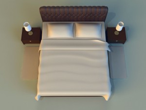 bed with a leather base Model 3D