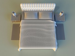 bed with a leather base Model 3D
