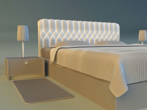 bed with a leather base Model 3D