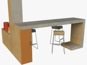 bar in the art nouveau style Model 3D