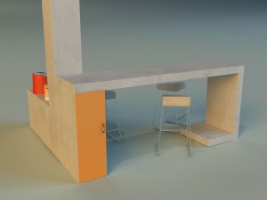 bar in the art nouveau style 3D Model