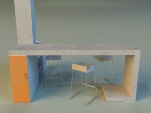 bar in the art nouveau style 3D Model