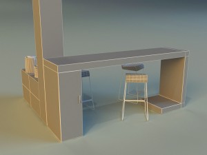 bar in the art nouveau style 3D Model