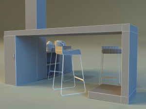 bar in the art nouveau style 3D Model