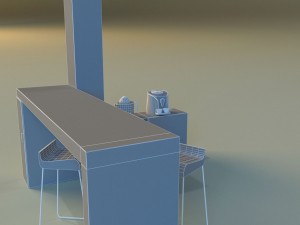 bar in the art nouveau style 3D Model