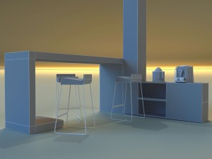 bar in the art nouveau style 3D Model