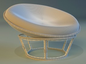 rattan chairs Model 3D