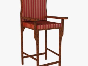 wooden chair in royal style 3D Model