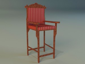 wooden chair in royal style 3Dモデル