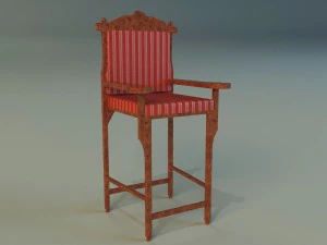 wooden chair in royal style 3D Model