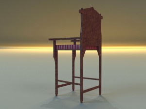 wooden chair in royal style 3Dモデル