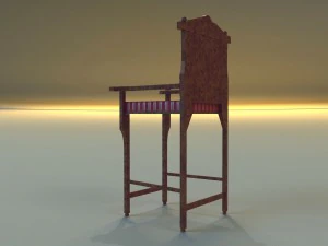 wooden chair in royal style 3D Model