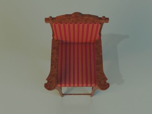 wooden chair in royal style 3Dモデル