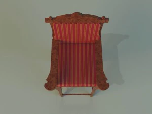 wooden chair in royal style 3D Model