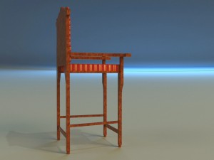 wooden chair in royal style 3Dモデル