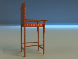 wooden chair in royal style 3D Model