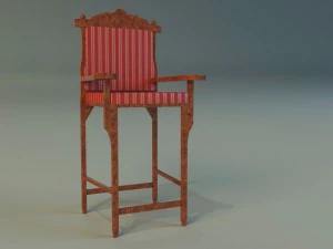 wooden chair in royal style 3D Model
