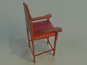 wooden chair in royal style 3Dモデル