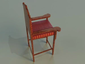 wooden chair in royal style 3D Model