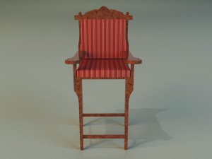 wooden chair in royal style 3Dモデル