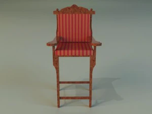 wooden chair in royal style 3D Model
