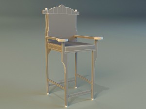 wooden chair in royal style 3Dモデル