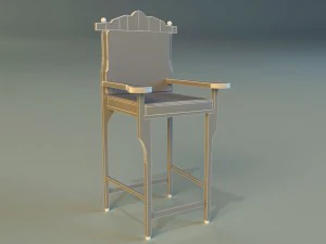 wooden chair in royal style 3D Model