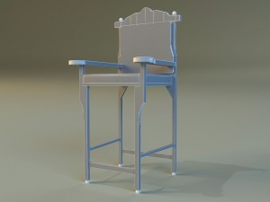 wooden chair in royal style 3Dモデル