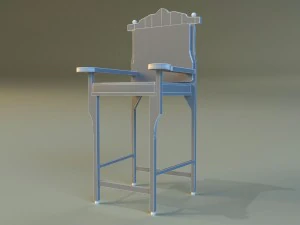 wooden chair in royal style 3D Model
