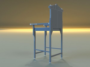 wooden chair in royal style 3Dモデル