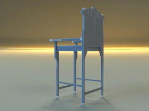 wooden chair in royal style 3D Model