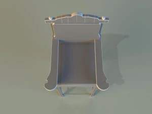 wooden chair in royal style 3D Model