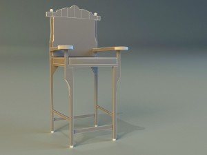 wooden chair in royal style 3Dモデル