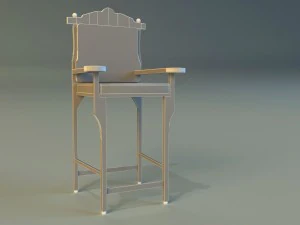 wooden chair in royal style 3D Model