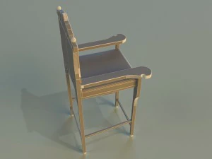 wooden chair in royal style 3D Model