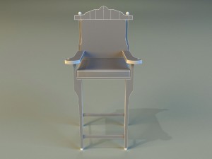 wooden chair in royal style 3Dモデル