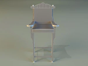 wooden chair in royal style 3D Model
