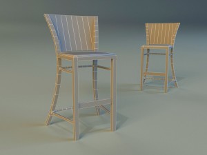 bar stool dark 3D 模型