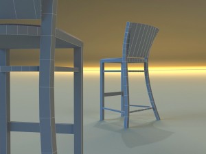 bar stool dark 3D 模型