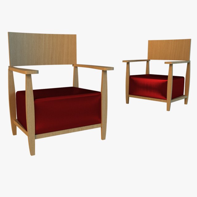 armchear red 3D 모델 .c4d .max .obj .3ds .fbx .stl .blend 