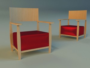 armchear red 3D 모델