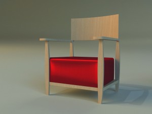 armchear red 3D 모델